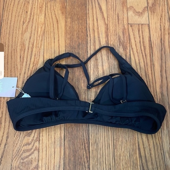 Andie The Valencia Rib Bikini Top Swimsuit Black NWT - Picture 5 of 6
